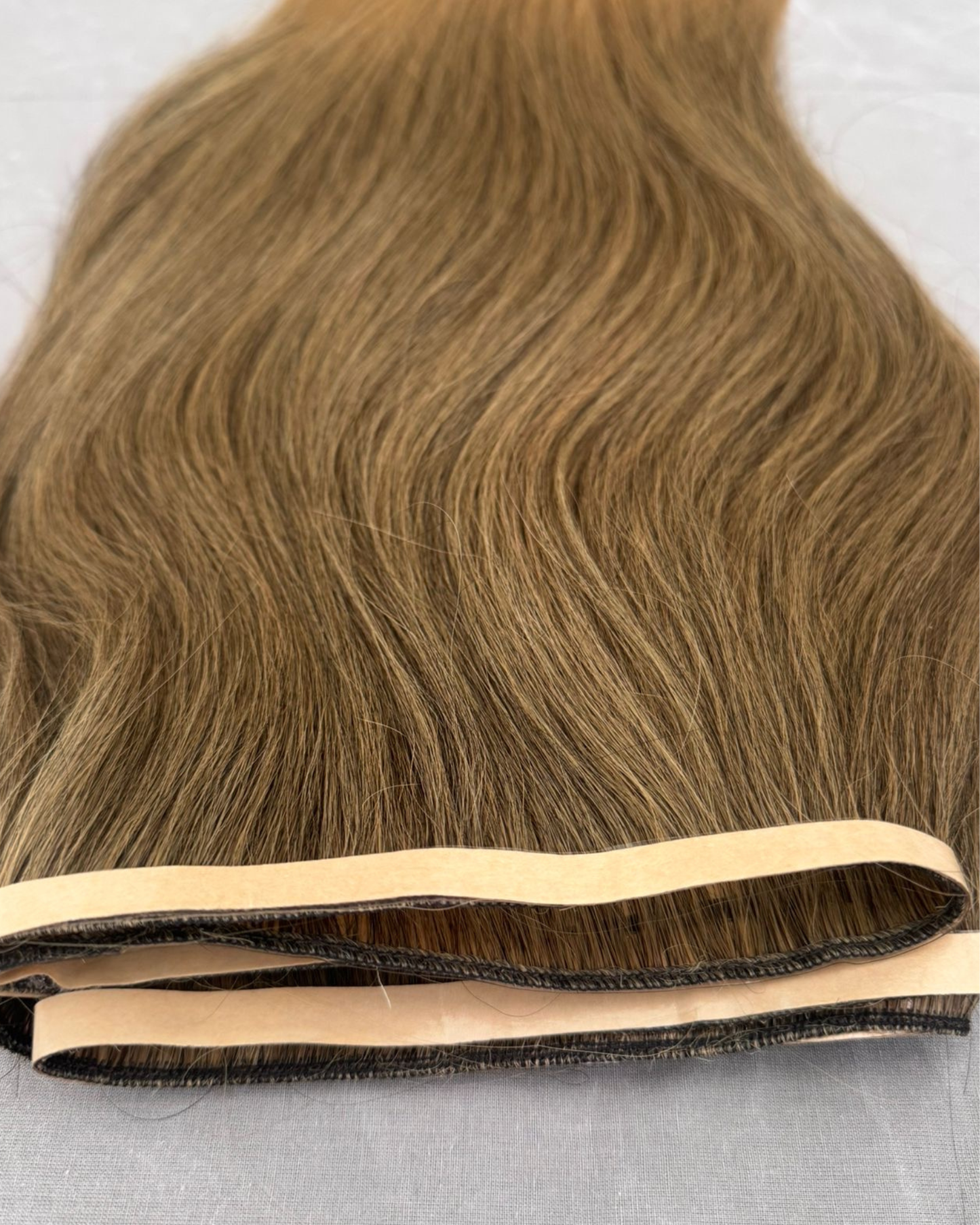 26” 210g Tape-In Weft Bio-Protein Fibre Dark Ash Blonde/sun-kissed ends