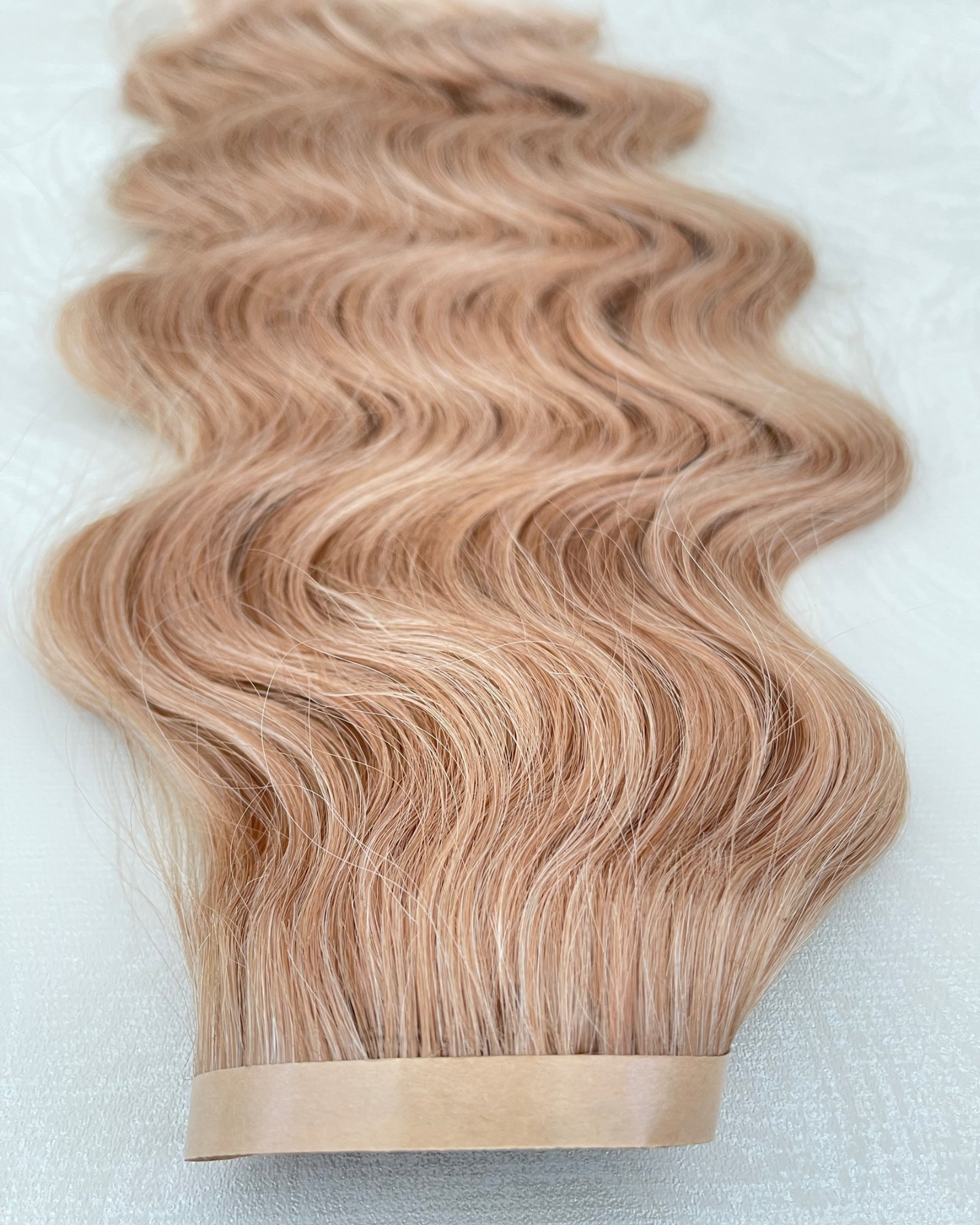 26” 210g Tape-In Weft Bio-Protein Fibre Wavy Highlighted Blonde