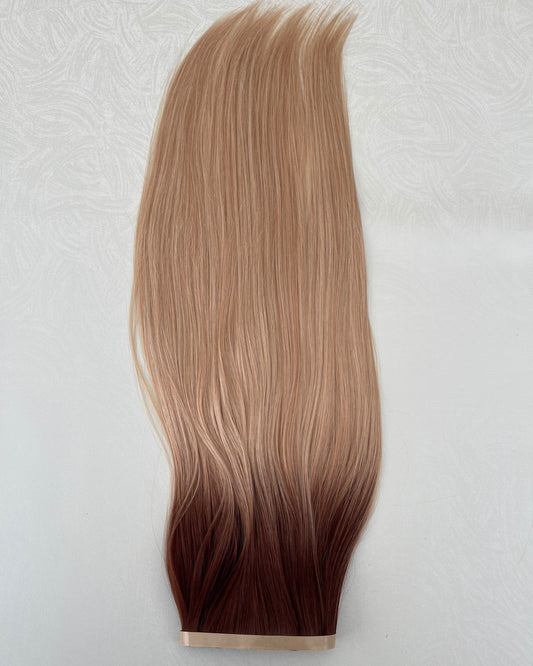 26” 210g Tape-In Weft Bio-Protein Fibre Rooted Auburn Blonde