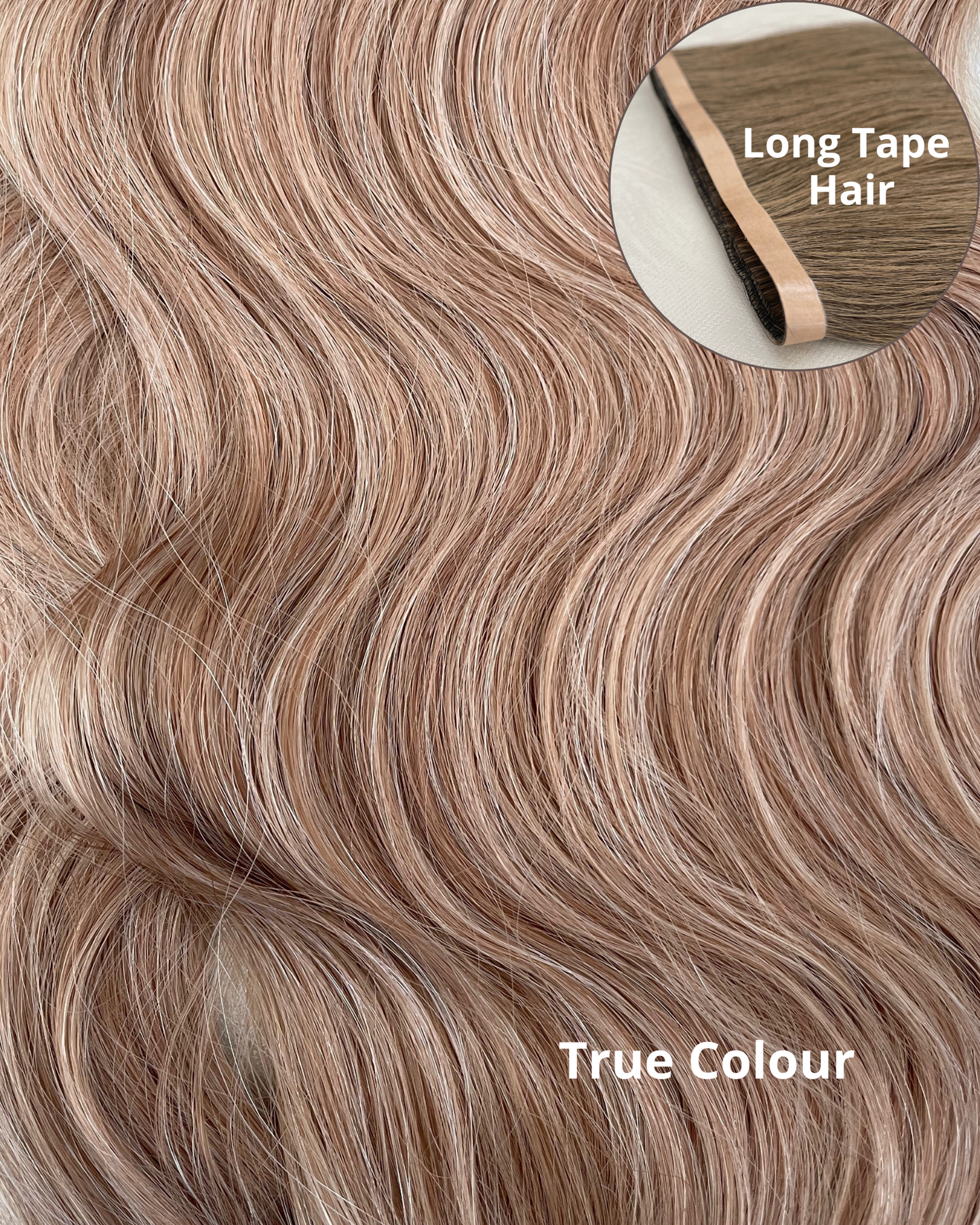 26” 210g Tape-In Weft Bio-Protein Fibre Wavy Highlighted Blonde