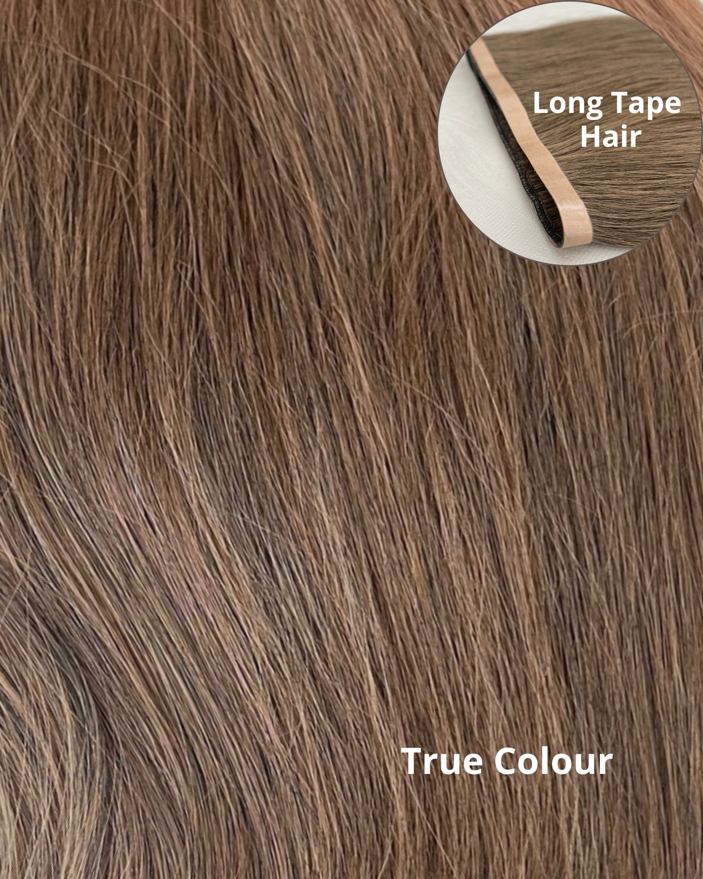 26” 210g Tape-In Weft Bio-Protein Fibre Soft Caramel Copper Brown