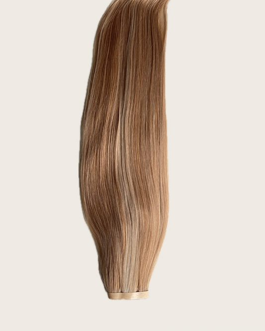 26” 210g Tape-In Weft Bio-Protein Fibre Highlighted Dark Blonde