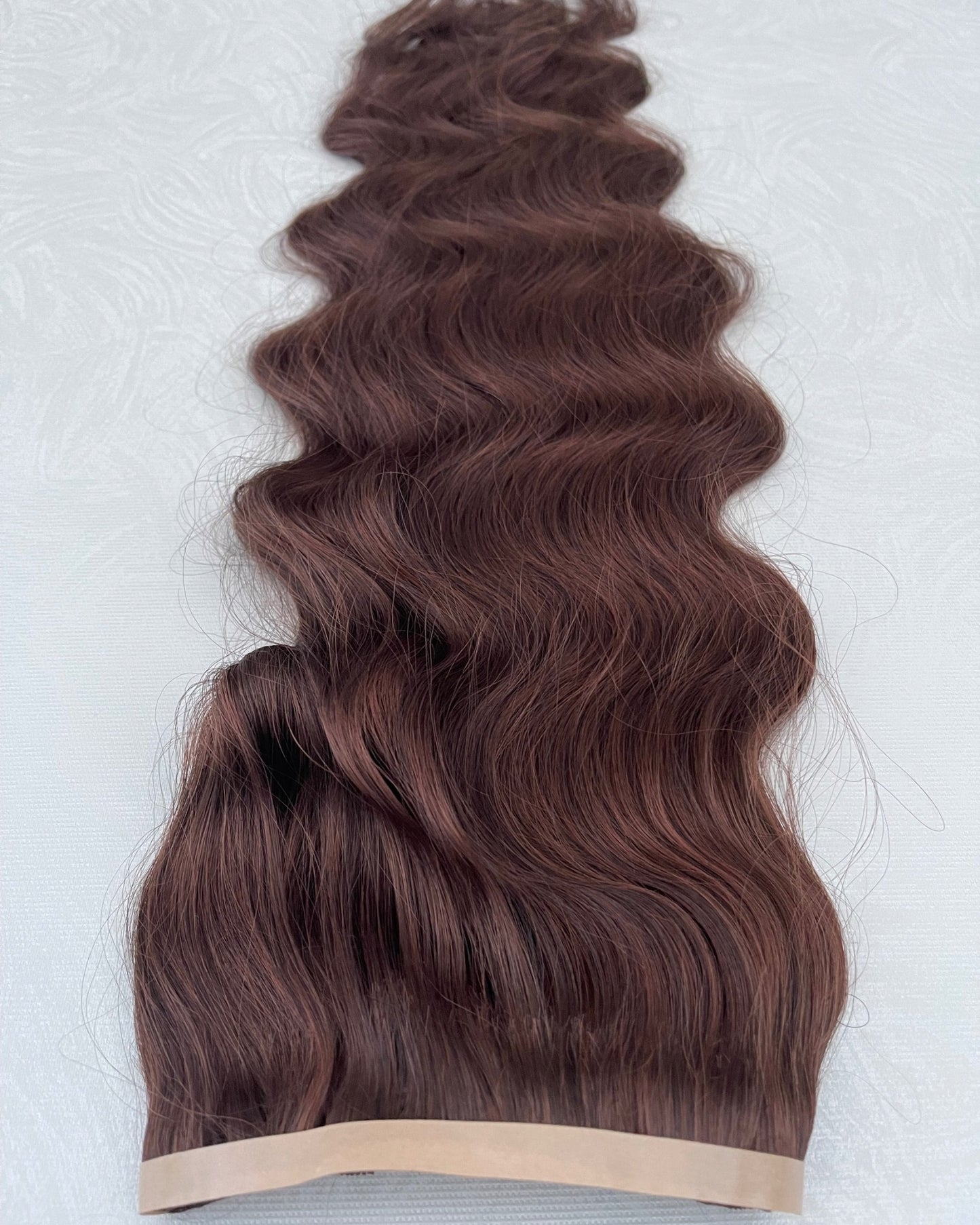 26” 210g Tape-In Weft Bio-Protein Fibre Wavy Auburn