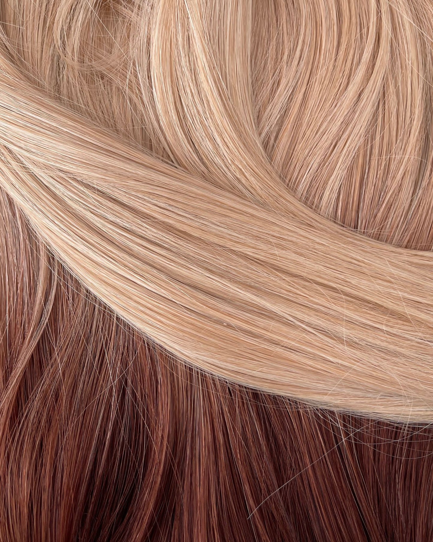 26” 210g Tape-In Weft Bio-Protein Fibre Rooted Auburn Blonde