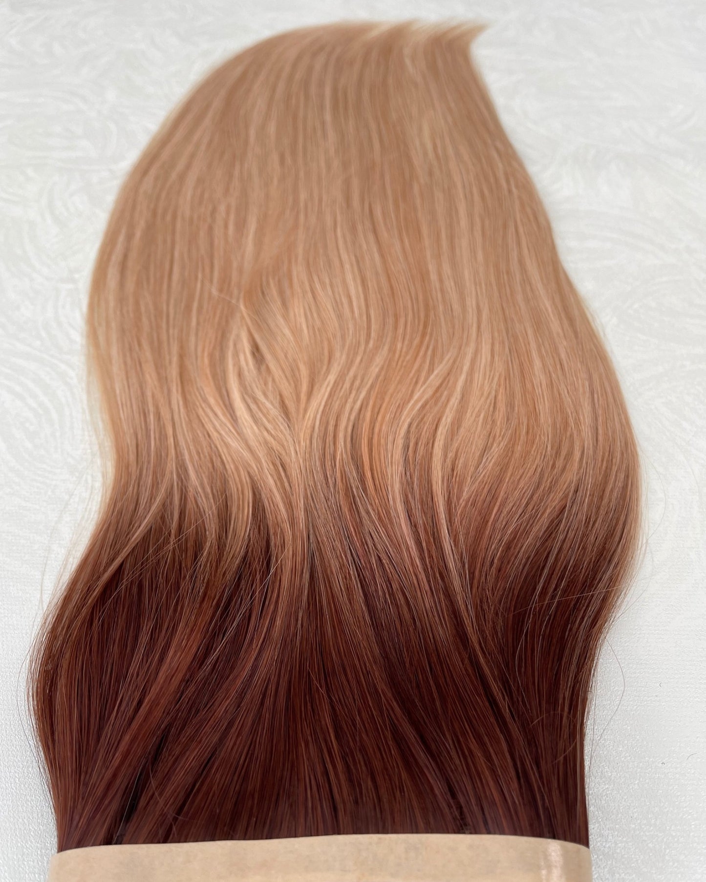 26” 210g Tape-In Weft Bio-Protein Fibre Rooted Auburn Blonde