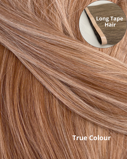 26” 210g Tape-In Weft Bio-Protein Fibre Highlighted Dark Blonde