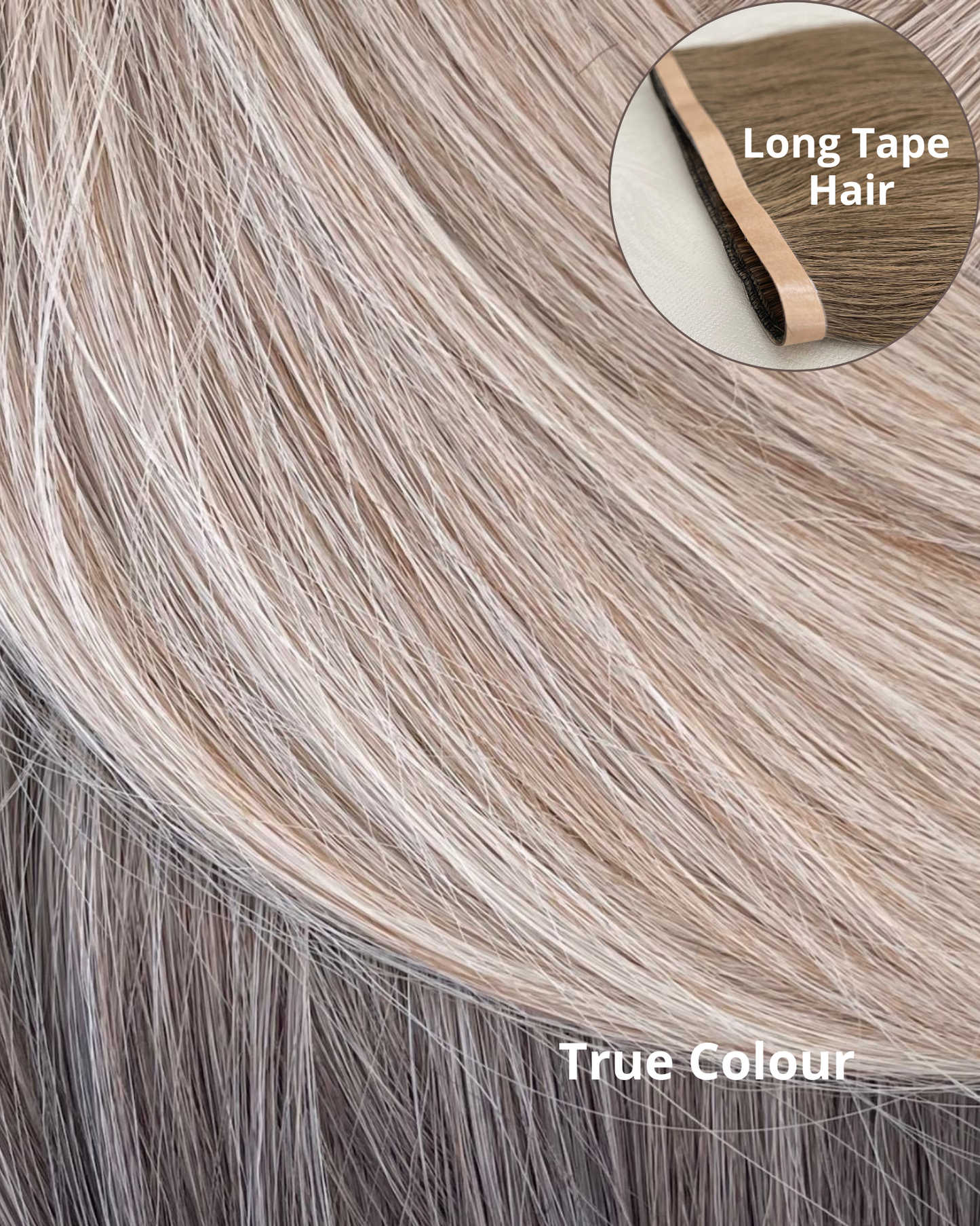 26” 210g Tape-In Weft Bio-Protein Fibre Rooted Ash Grey