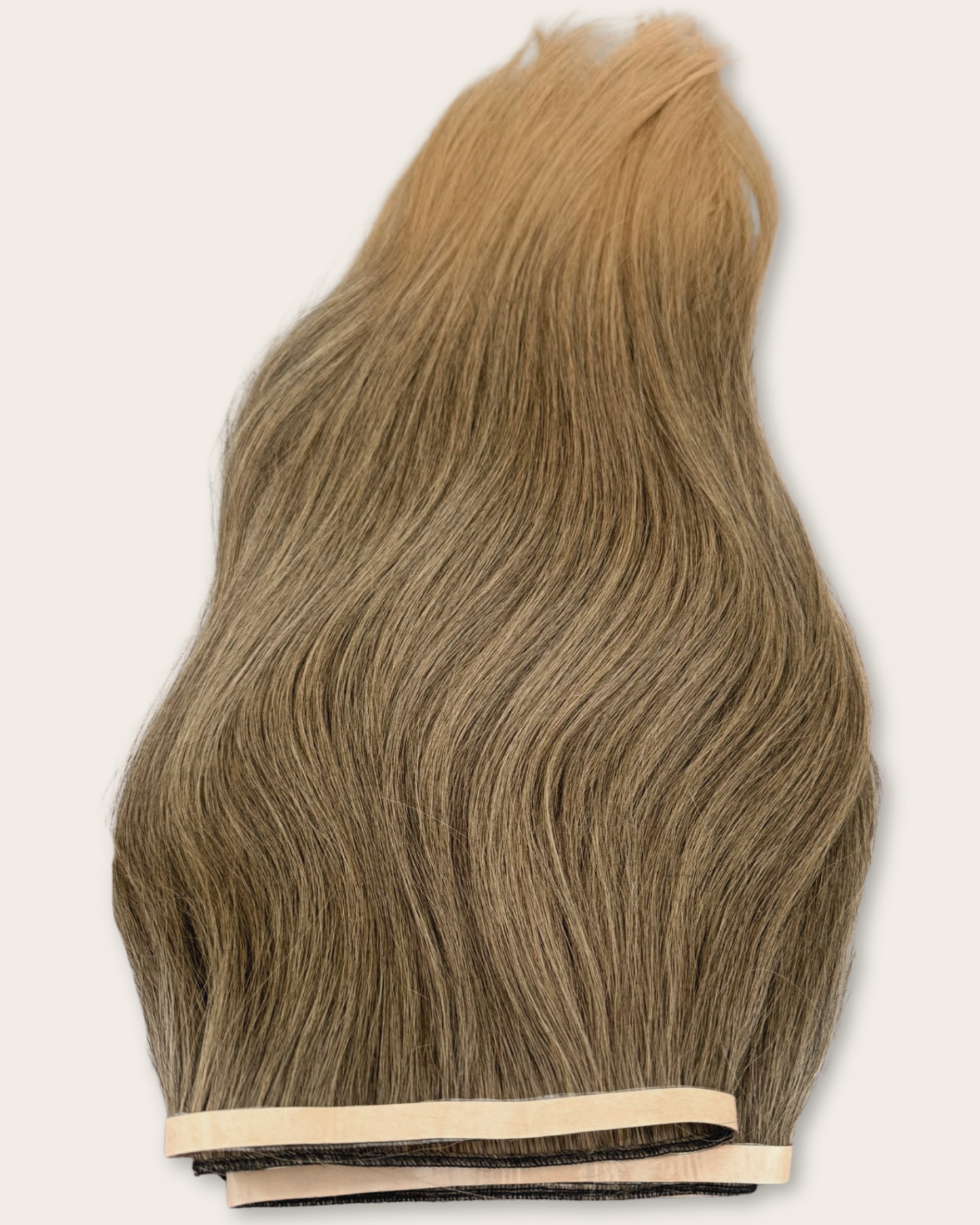 26” 210g Tape-In Weft Bio-Protein Fibre Dark Ash Blonde/sun-kissed ends