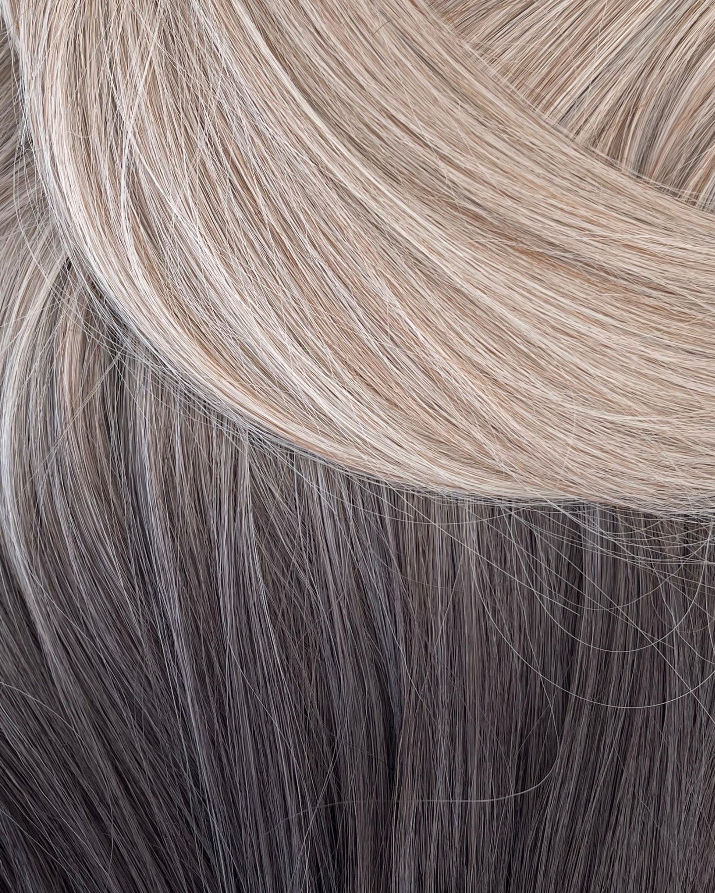 26” 210g Tape-In Weft Bio-Protein Fibre Rooted Ash Grey