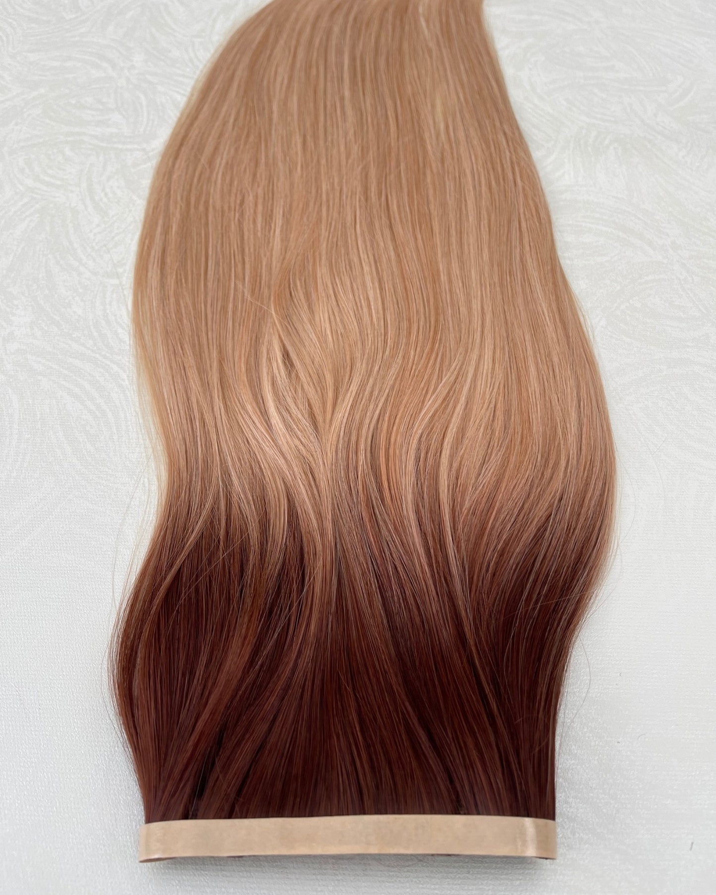 26” 210g Tape-In Weft Bio-Protein Fibre Rooted Auburn Blonde