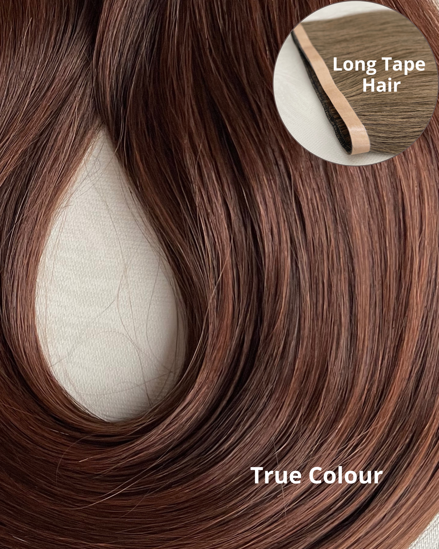 26” 210g Tape-In Weft Bio-Protein Fibre Chocolate Brown