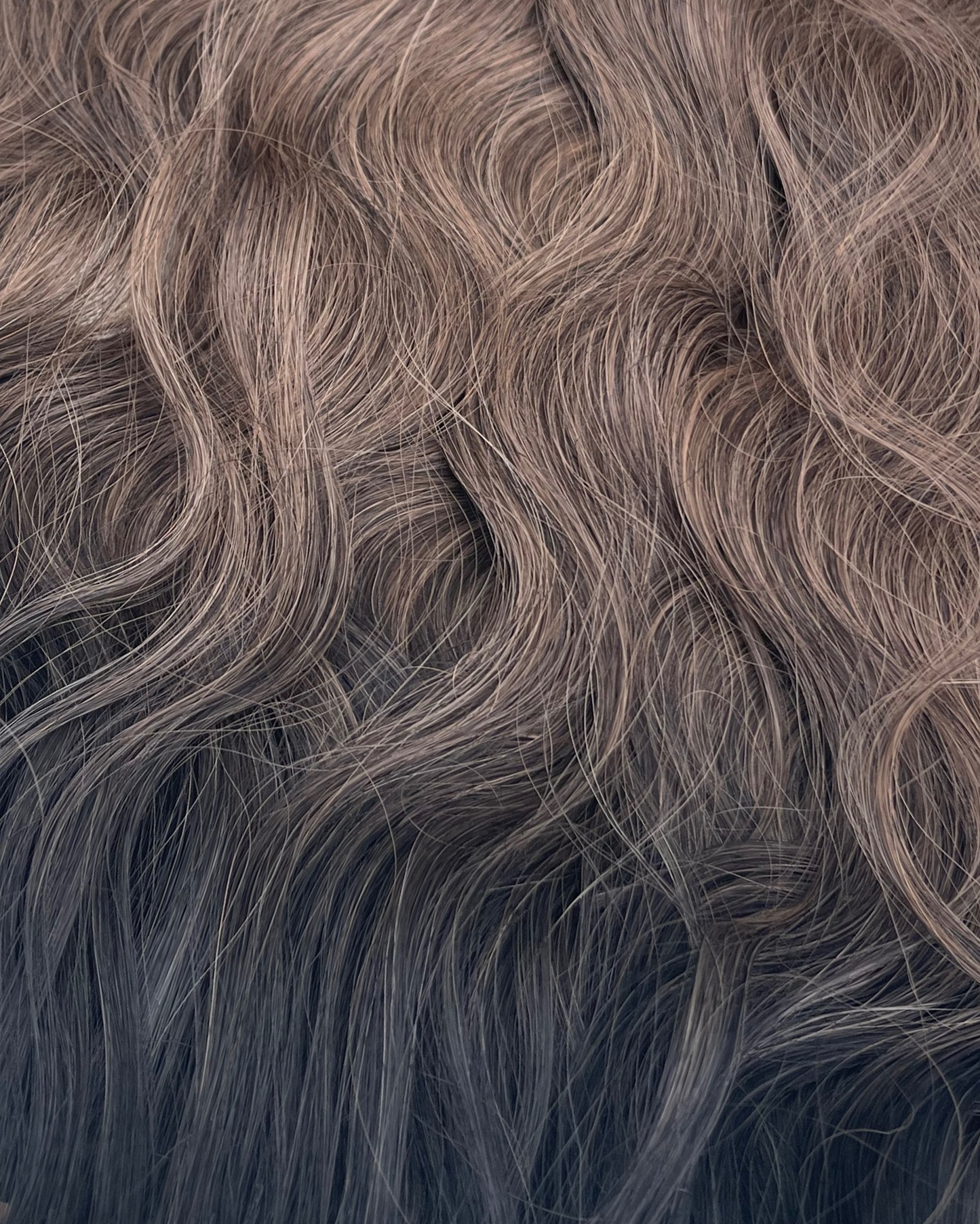 26” 210g Tape-In Weft Bio-Protein Fibre Wavy Ombre Brown