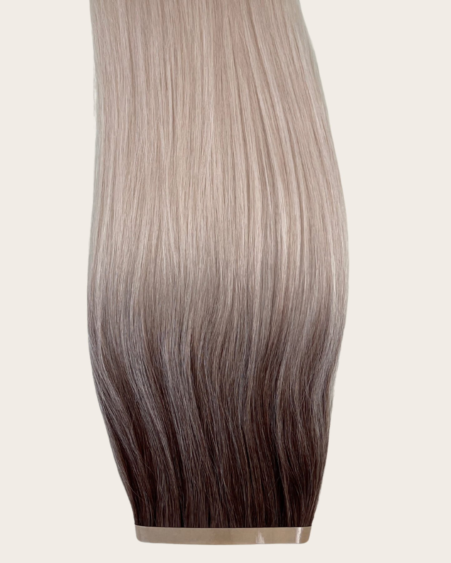 26” 210g Tape-In Weft Bio-Protein Fibre Rooted Beige Blonde