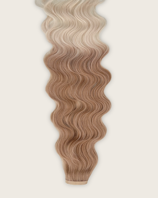 26” 210g Tape-In Weft Bio-Protein Fibre Wavy Highlighted Blonde