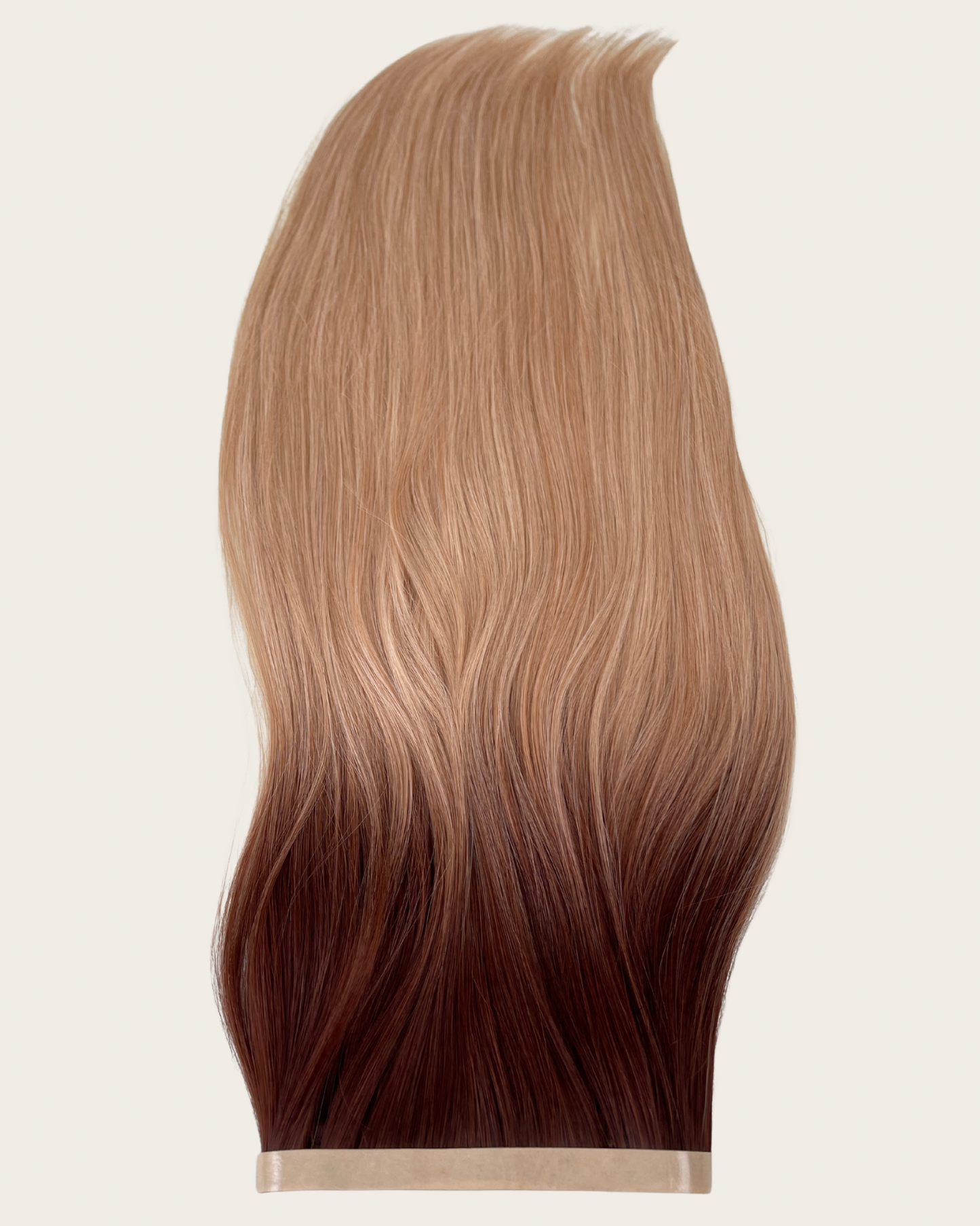 26” 210g Tape-In Weft Bio-Protein Fibre Rooted Auburn Blonde
