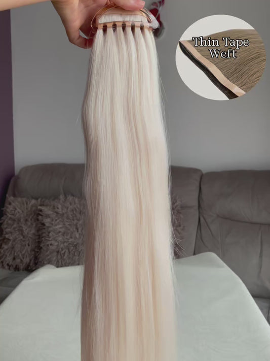 26” 210g Tape-In Weft Bio-Protein Fibre Platinum Blonde